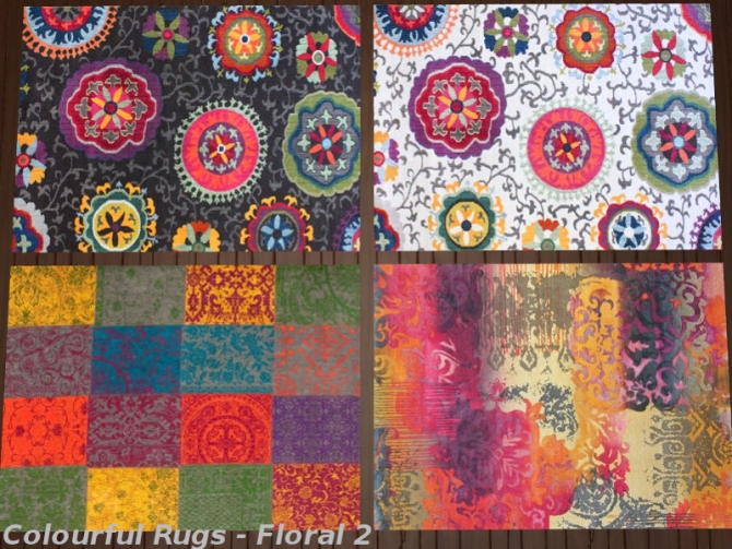 Sims 4 Colourful Rugs 4 Sets at Leander Belgraves