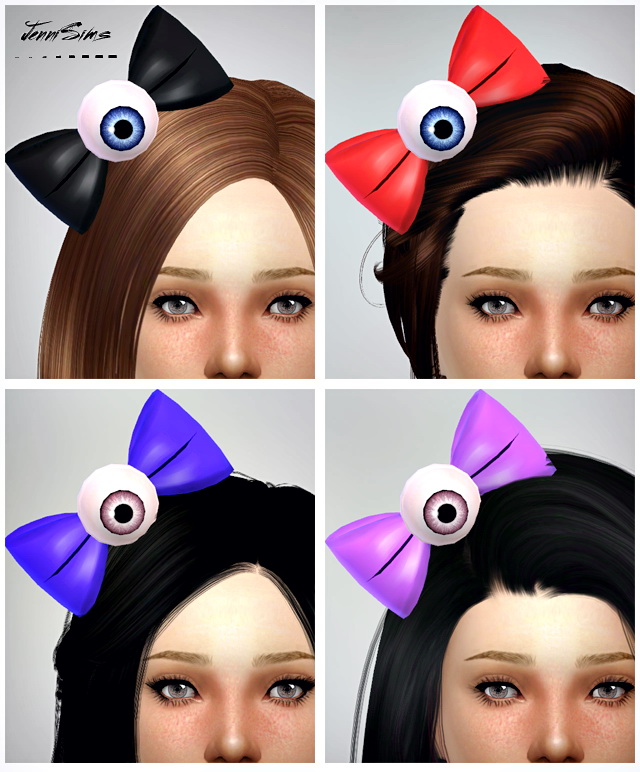 Sims 4 Bow Eye Hair Accessory at Jenni Sims