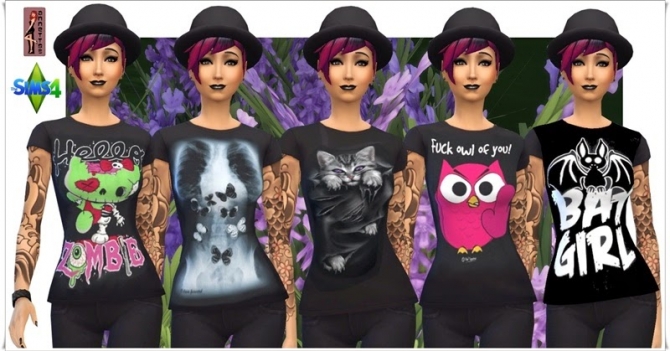 Sims 4 Black Shirts for females at Annett’s Sims 4 Welt