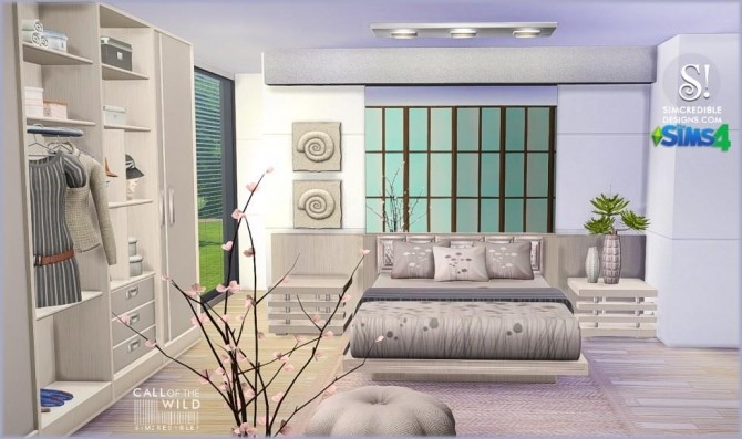 Sims 4 Call of the wild bedroom at SIMcredible! Designs 4