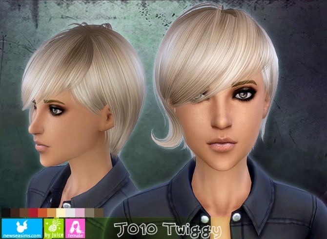 Sims 4 J010 Twiggy hair (FREE) at Newsea Sims 4