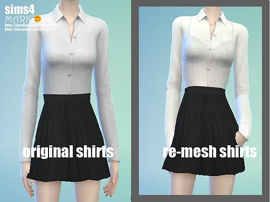 Sims 4 Skirt, shirt + acc at Marigold