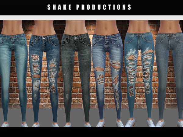 Sims 4 Denim set 18 with 6 items by ShakeProductions at TSR
