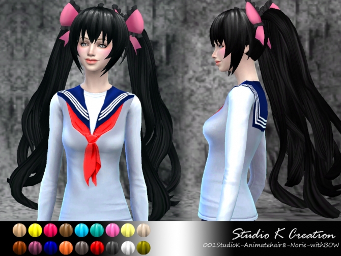 Animate hair 8 Norie at Studio K-Creation » Sims 4 Updates