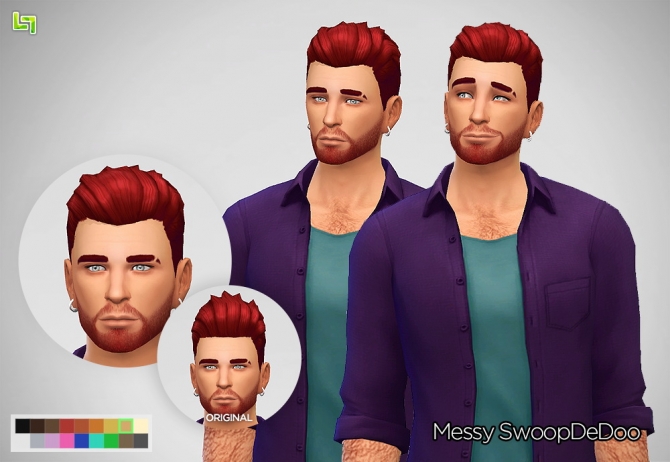 Sims 4 Messy SwoopDeDoo male hair edit at LumiaLover Sims