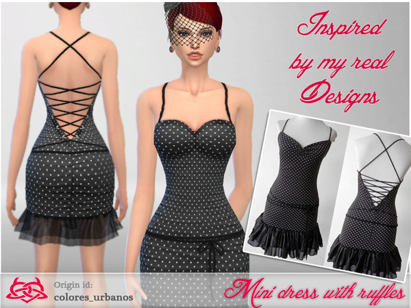 Sims 4 Mini dress with ruffles by Colores Urbanos at TSR