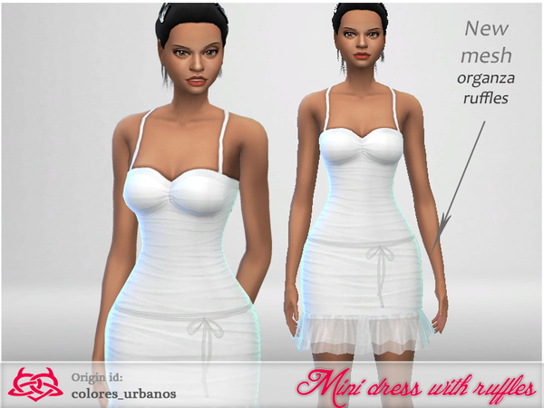 Sims 4 Mini dress with ruffles by Colores Urbanos at TSR