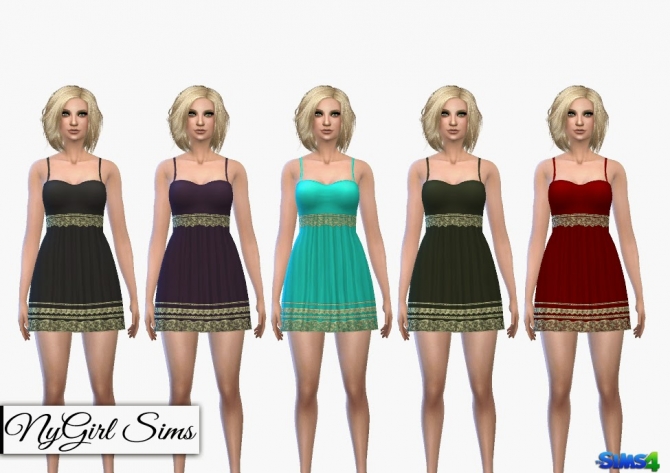 Sims 4 Spaghetti Strap Embroidered Sundress at NyGirl Sims