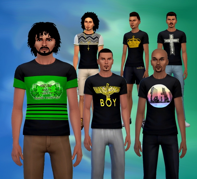 Sims 4 Males short sleeve tees at Dreaming 4 Sims
