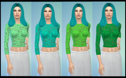 Sims 4 Lace Crop tops recolor at Tacha 75