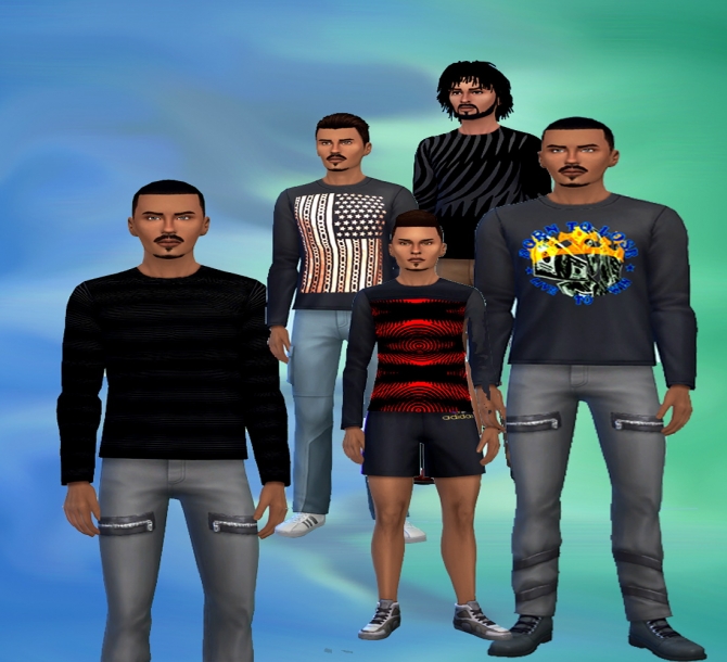 Sims 4 Males Long Sleeve tee shirts at Dreaming 4 Sims