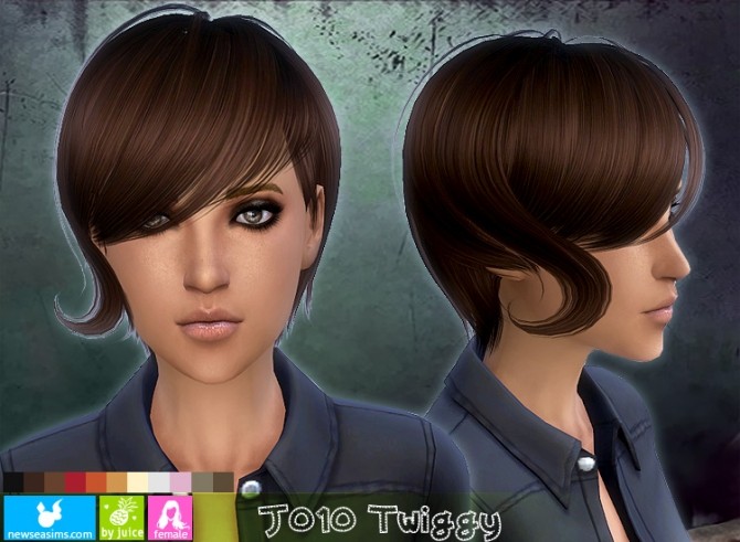 Sims 4 J010 Twiggy hair (FREE) at Newsea Sims 4