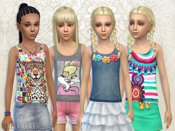 Sims 4 Cute Summer Tops by lillka at TSR
