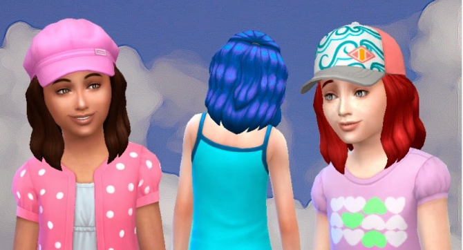 Sims 4 Medium Wavy Poof Pulled Back for Girls at My Stuff