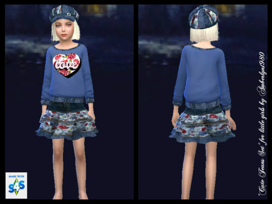Sims 4 Cute Jeans Floral Set at Amberlyn Designs