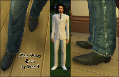 Sims 4 Male Pointy Boots 3to4 at Julietoon – Julie J