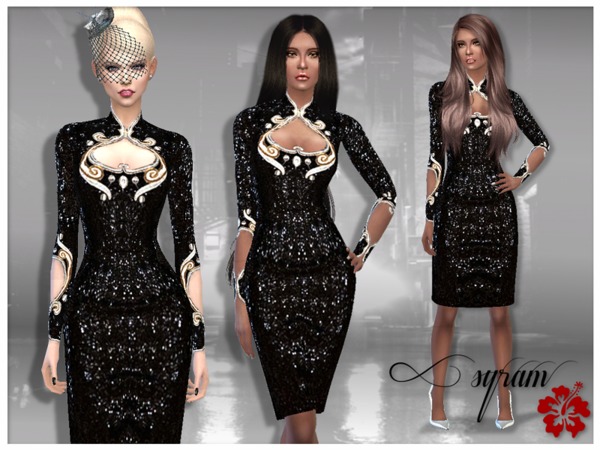 Sims 4 Elune Dress by EsyraM at TSR