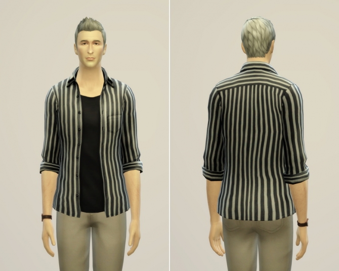 Sims 4 Open shirt edited 9 patterns at Rusty Nail