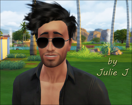 Sims 4 3to4 Fly Bangs Hair (Male) at Julietoon – Julie J