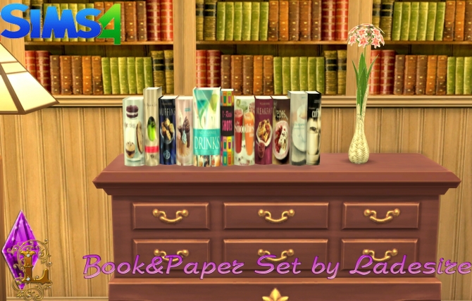 Sims 4 Book & Paper Set at Ladesire