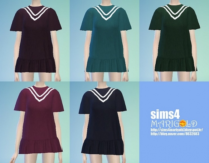 Sims 4 V line dress at Marigold