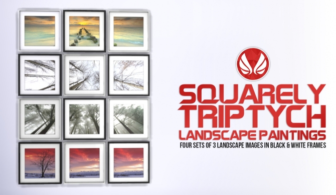 Sims 4 Squarely Triptych Landscape Paintings at One Billion Pixels