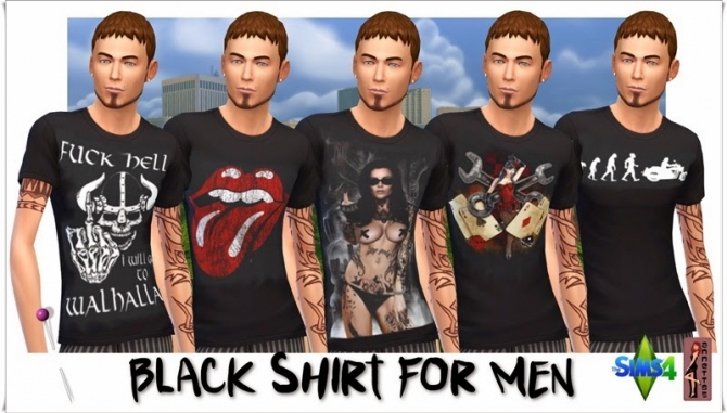 Sims 4 Black Shirt for males at Annett’s Sims 4 Welt
