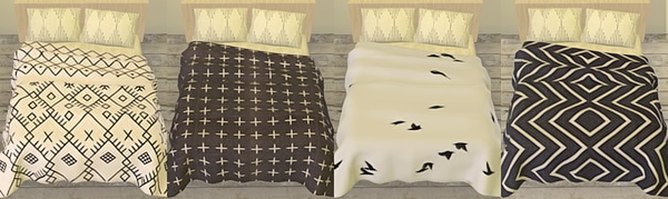 Sims 4 Neutrals blanket, pillows & rugs at Puresims