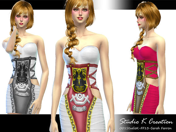 Sims 4 FF13 Serah Farron outfit at Studio K Creation