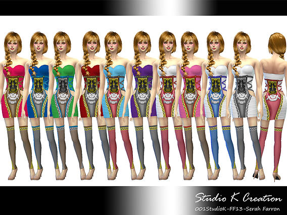 Sims 4 FF13 Serah Farron outfit at Studio K Creation