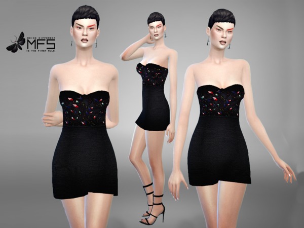 Sims 4 MFS Clarisse Dress by MissFortune at TSR