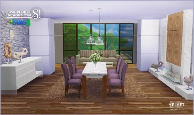 Sims 4 Velvet diningroom at SIMcredible! Designs 4