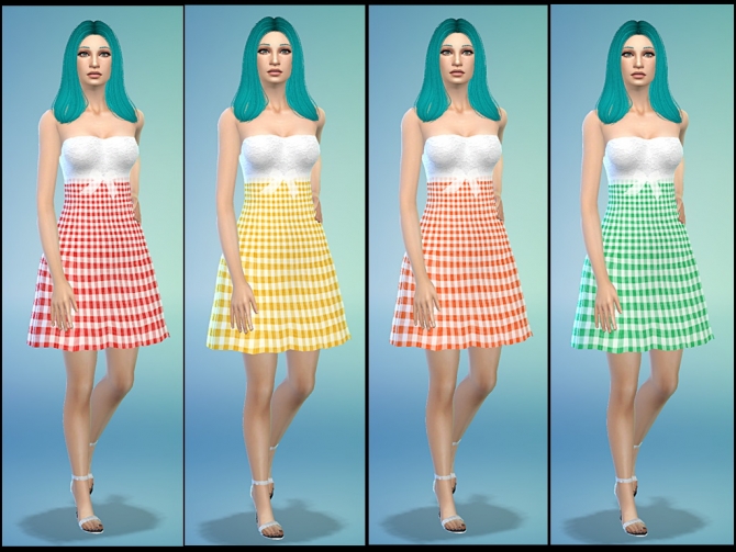 Sims 4 Gingham Dresses by Tacha75 at Simtech Sims4