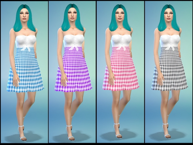 Sims 4 Gingham Dresses by Tacha75 at Simtech Sims4