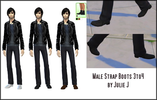 Sims 4 Male Strap Boots 3to4 at Julietoon – Julie J