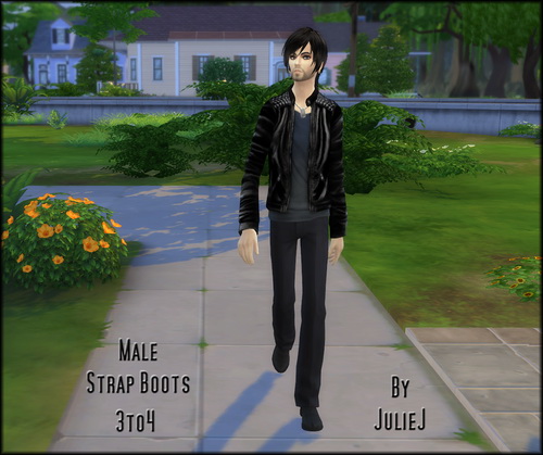 Sims 4 Male Strap Boots 3to4 at Julietoon – Julie J