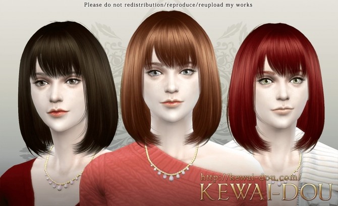 Sims 4 Cecile female hair at KEWAI DOU