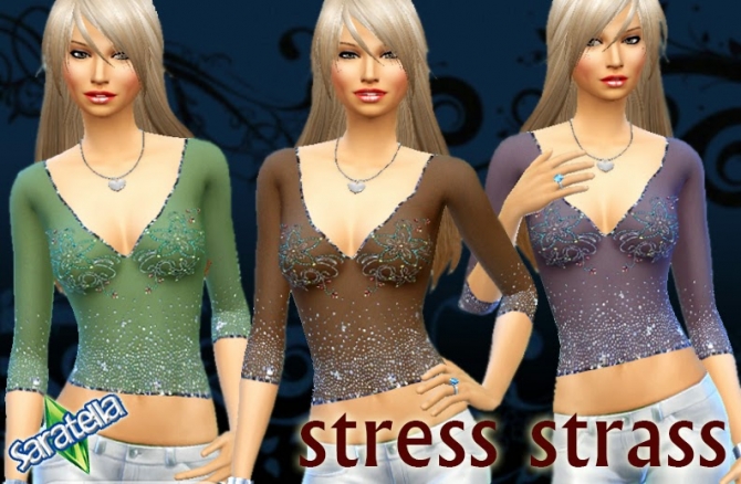 Sims 4 Stress Strass blouse at Saratella’s Place