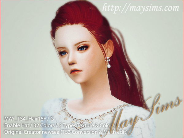 Sims 4 Hair 16 F/G (Newsea) TS3 conversion at May Sims