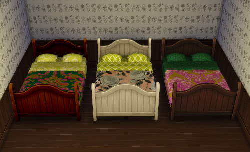 Sims 4 3 Bed + 3 Dresser Recolors and 9 Wall Patterns at Simpothecary