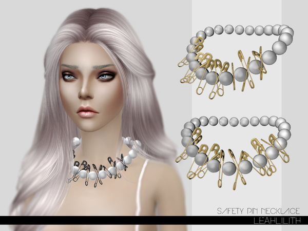 Sims 4 Safety Pin Necklace by Leah Lillith at TSR