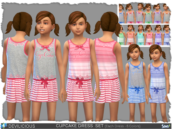 Sims 4 CupCake Dress Set by Devilicious at TSR
