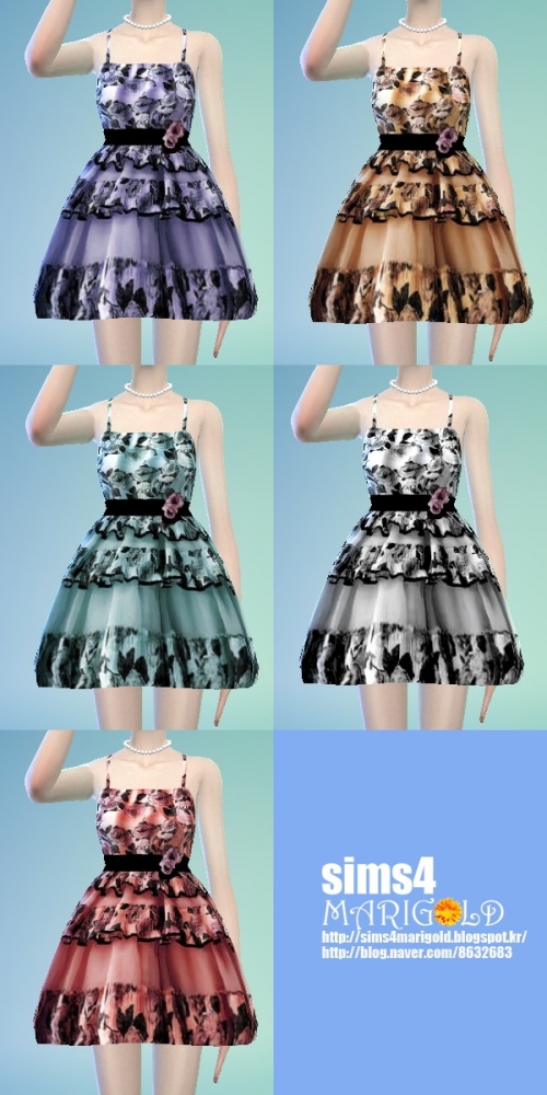 Sims 4 Flower mini dress at Marigold