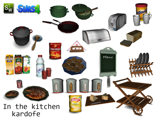 Sims 4 In the kitchen clutter by kardofe at TSR