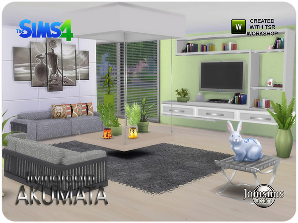Sims 4 Akumata living room by jomsims at TSR