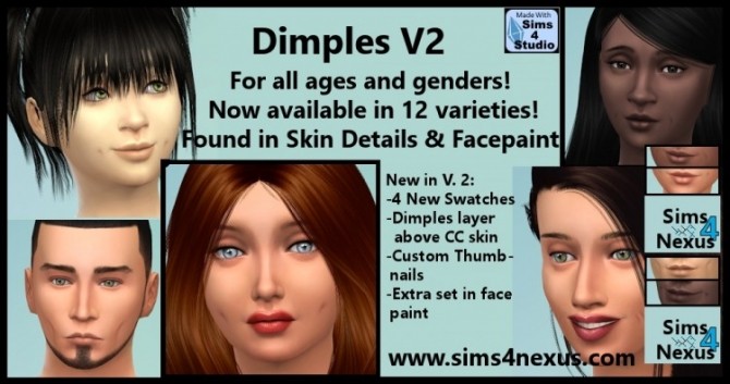 Sims 4 Dimples V2 at Sims 4 Nexus