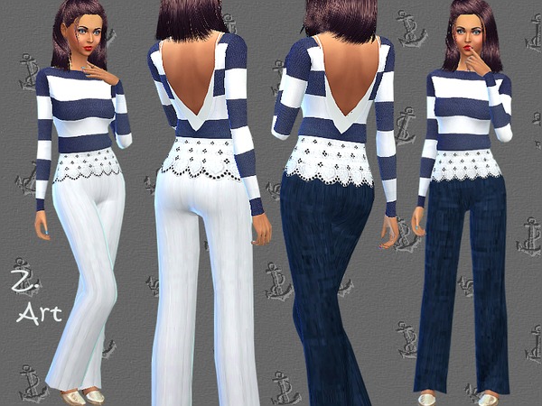 Sims 4 Sailing outfit by Zuckerschnute20 at TSR