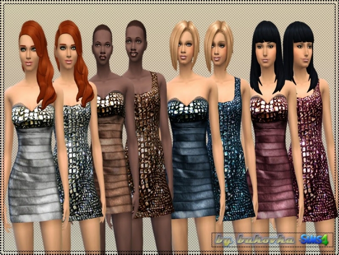 Sims 4 Rhinestones dresses set at Bukovka