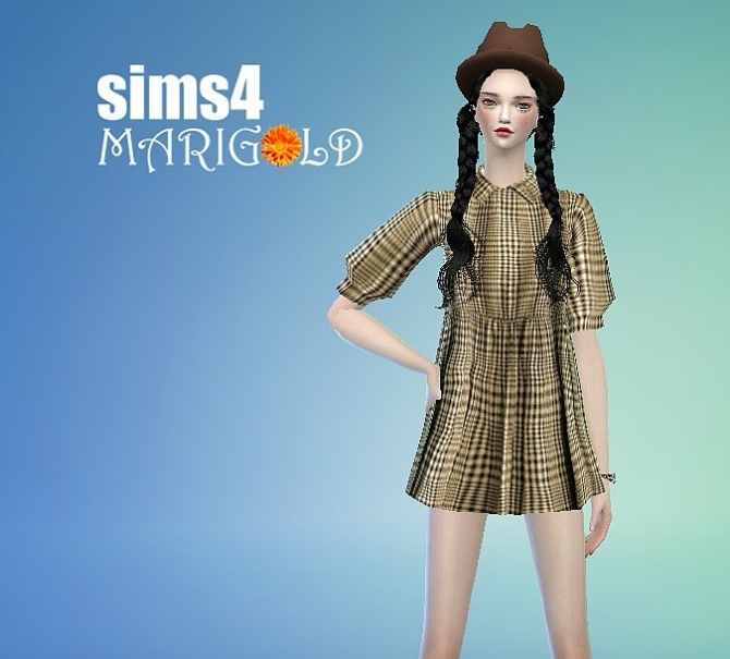 Sims 4 Plaid dress at Marigold