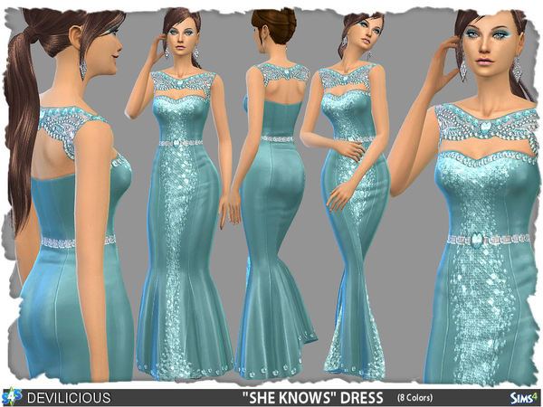Sims 4 SHE KNOWS Dress by Devilicious at TSR
